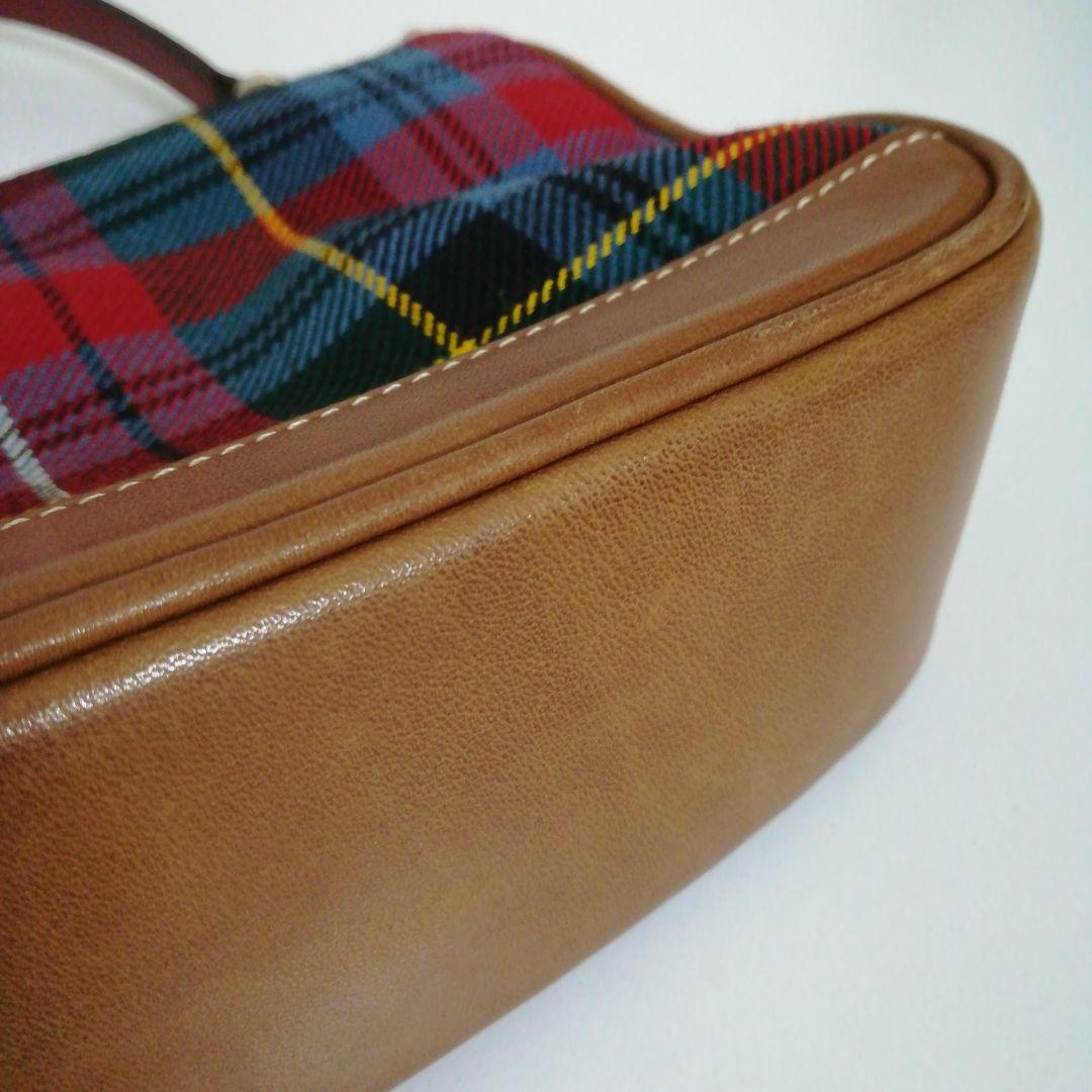 COACH コーチ アクセサリーポーチ ハンドバッグ チェック柄 赤 希少