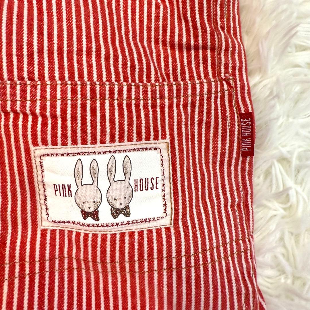 ピンクハウス オーバーオール サロペットオールインワン うさぎ 刺繍 ワッペン