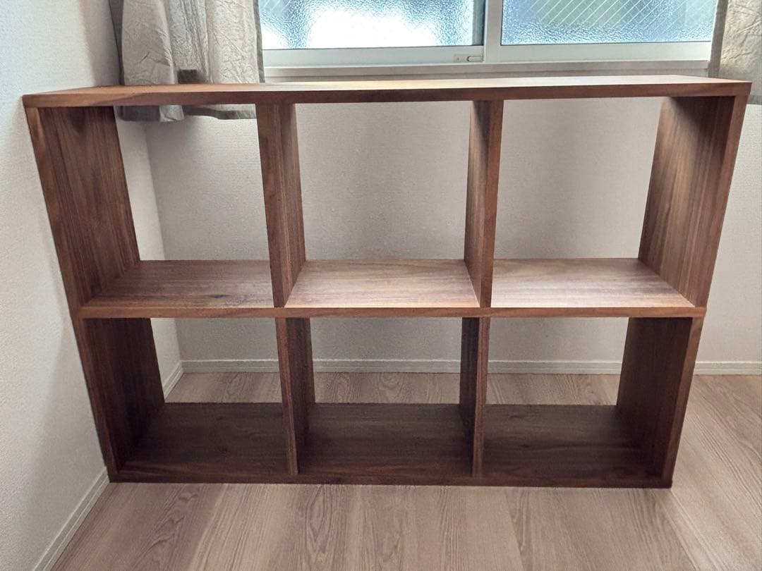 無印良品スタッキングシェルフセット・ 3段x2 列・ウォールナット材