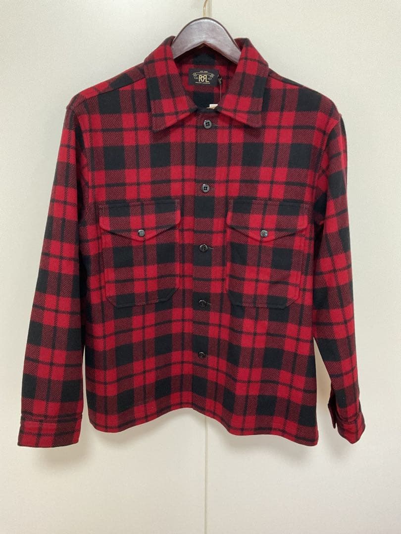 新品未使用！RRL ダブルアールエル チェックウールツイルオーバーシャツ L