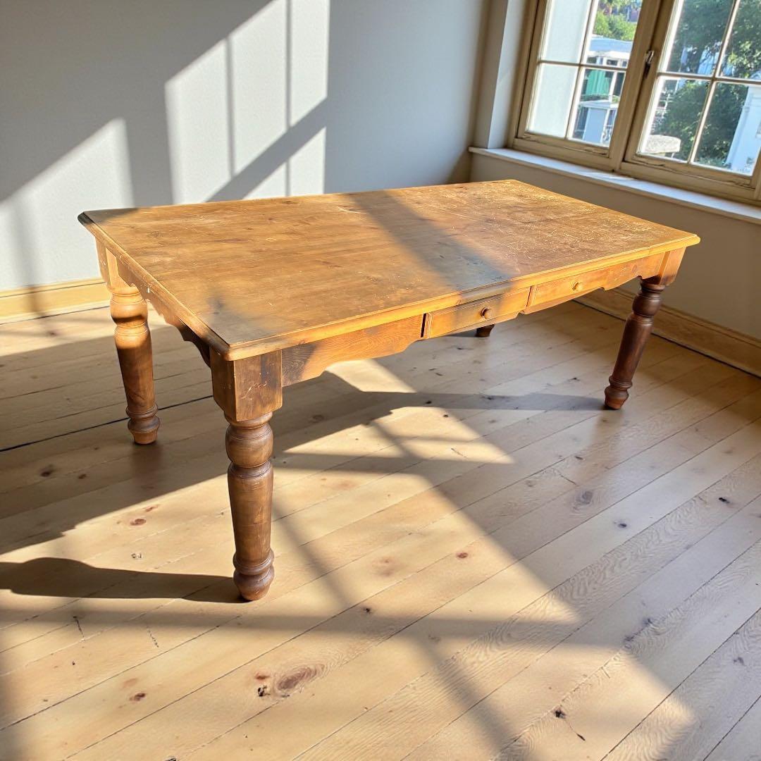 722 ダイニングテーブル 引き出し4個付き 北欧カントリー 木製　ビンテージ