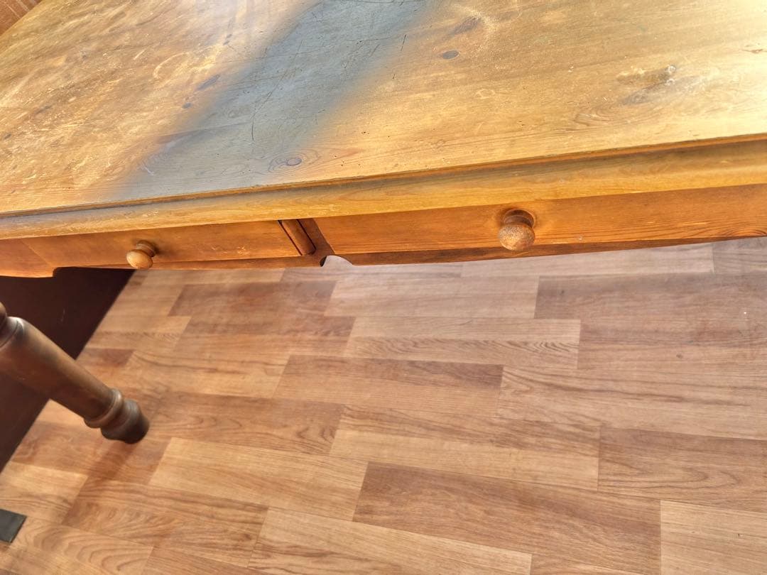 722 ダイニングテーブル 引き出し4個付き 北欧カントリー 木製　ビンテージ