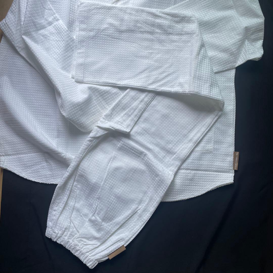 長袖　パジャマ　綿混　リラックスウェア　ホワイト　白　ユニセックス　ナハテラス