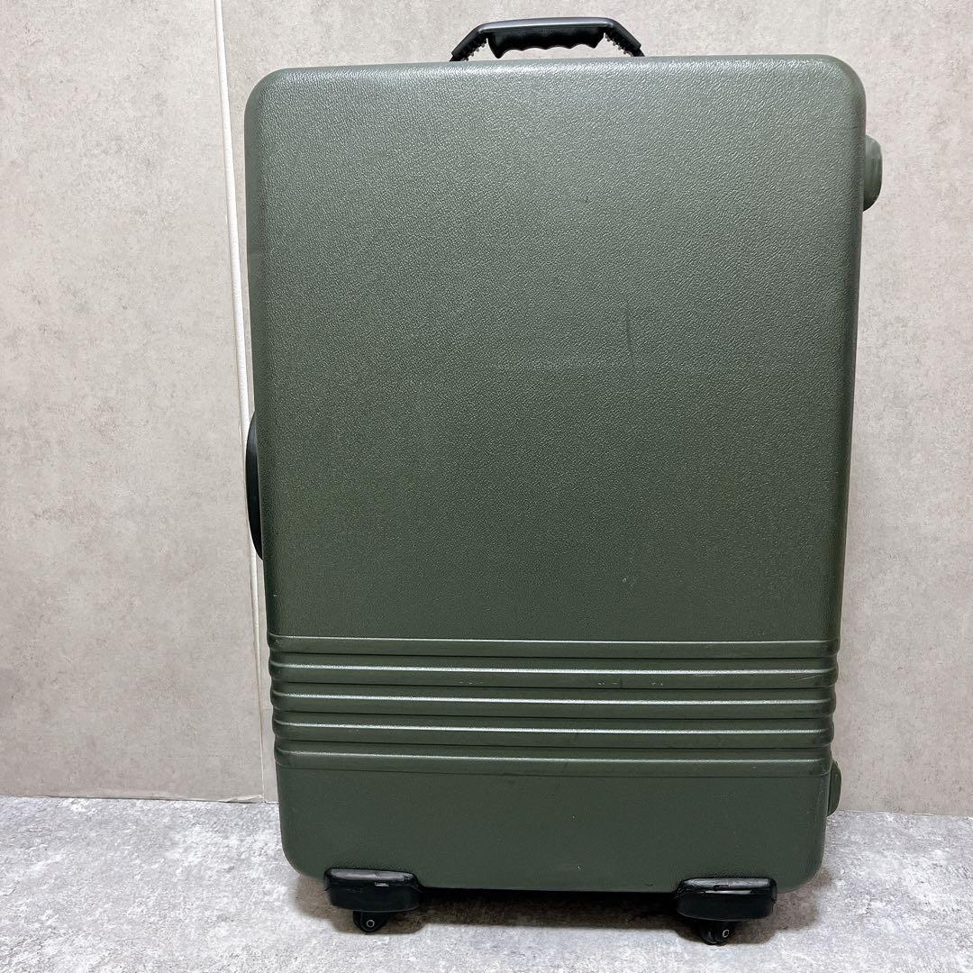 サムソナイト カーキ ハード 革 スーツケース キャリーバッグ 大容量 鍵 4輪