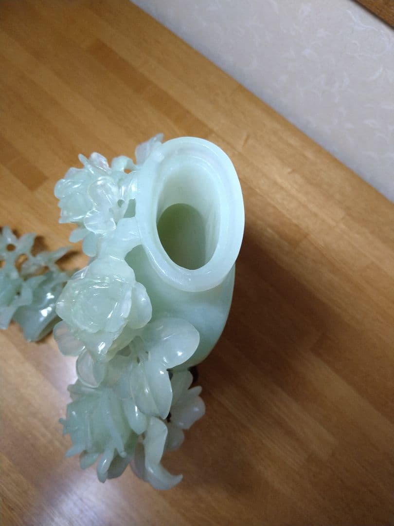 中国翡翠　軟玉　岫玉　香炉　彫刻
