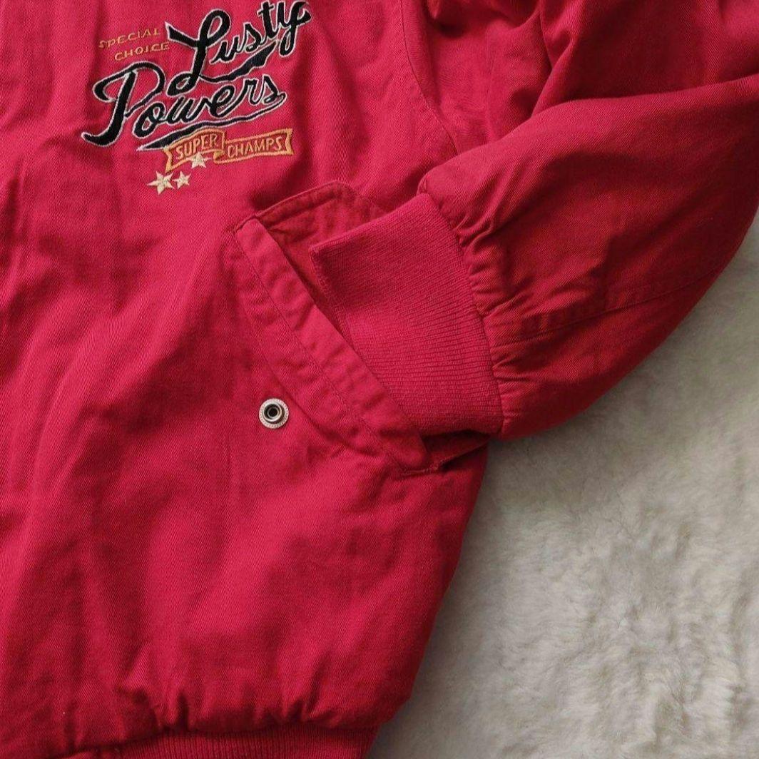 【希少レア】90s リバーシブル スポーツ ジャケット レッド グレー 刺繍