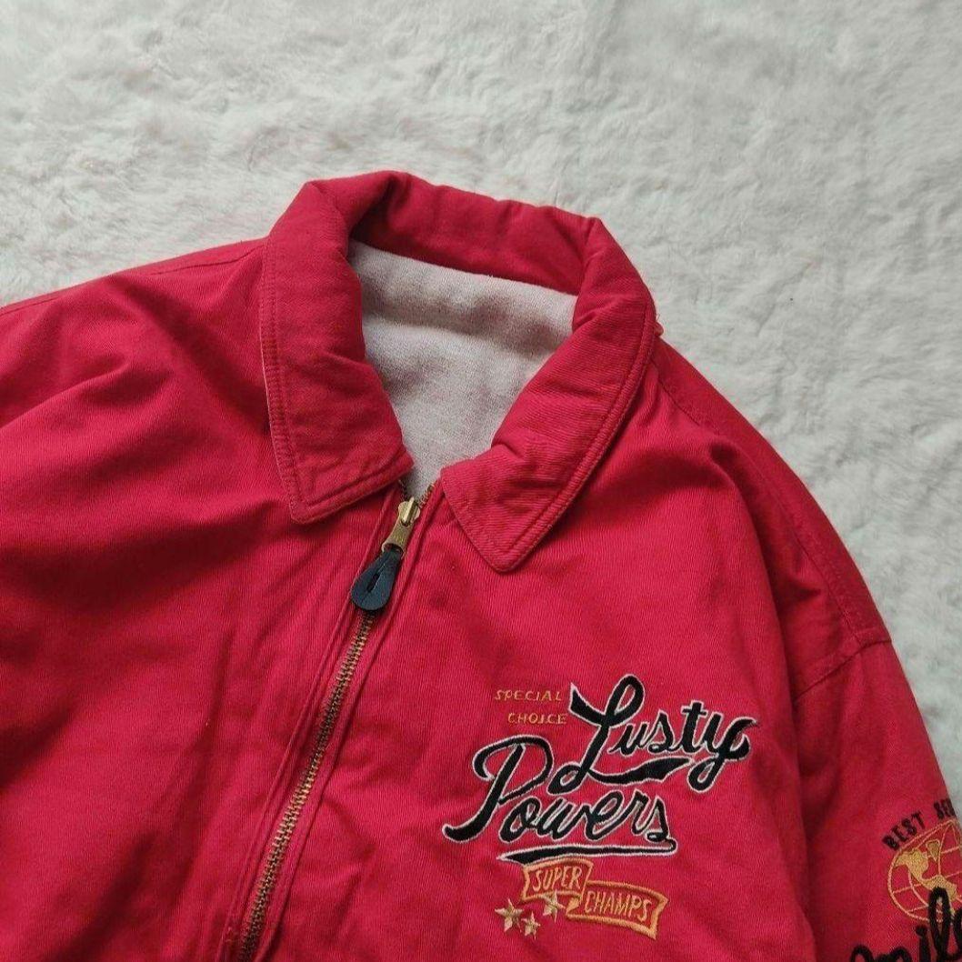 【希少レア】90s リバーシブル スポーツ ジャケット レッド グレー 刺繍