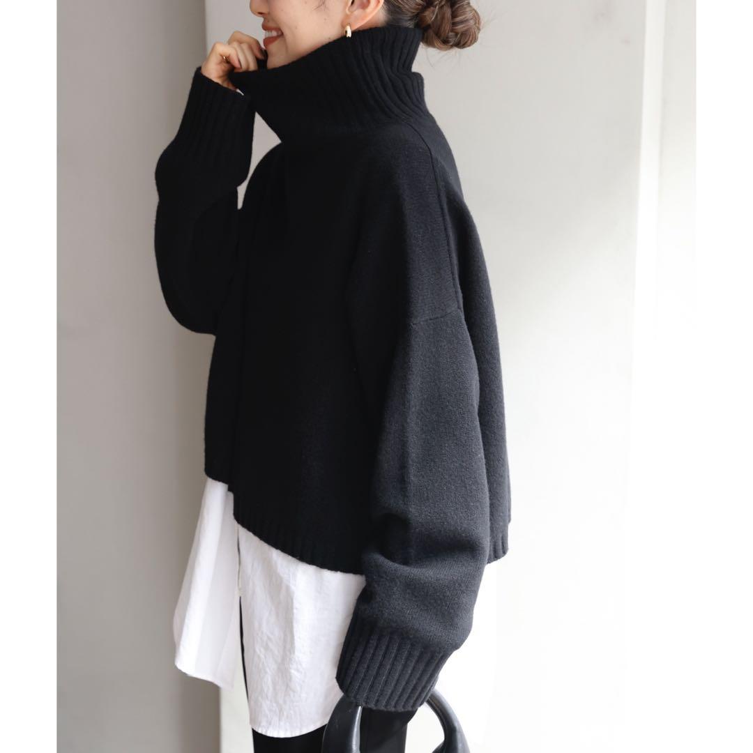 美品 ドゥーズィエムクラス Cropped タートルネック カシミヤ混 ニット