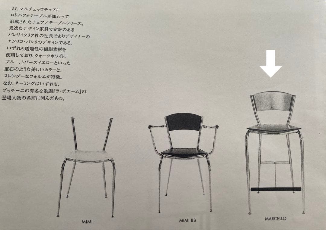 希少 カッシーナ BALERI ITALIA マルチェッロ カウンターチェア