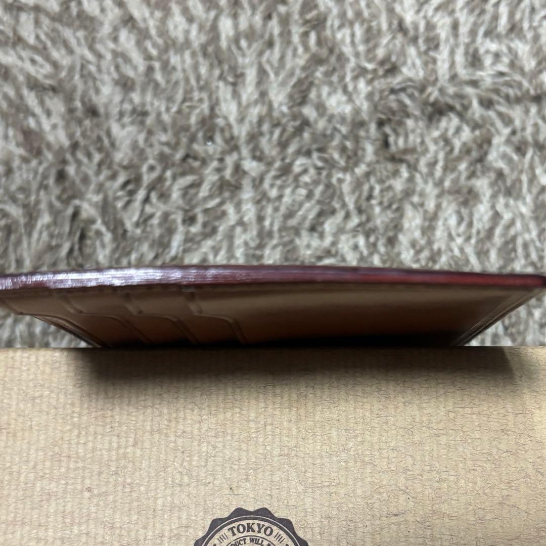 GANZO クロコ折財布 ダークブラウン