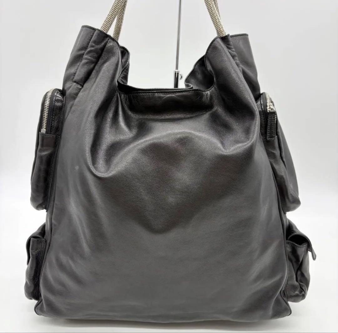 美品 JILSANDER ジルサンダー レザー トートバッグ ブラック 大容量