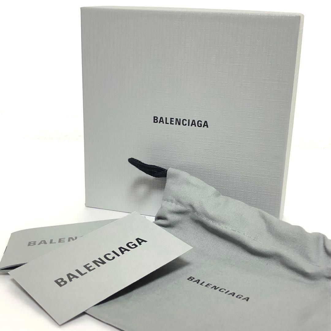 新品未使用　バレンシアガ　マネークリップ　札入れ　シボ革　レザー　黒　付属品完備