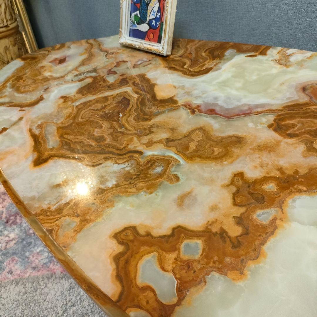 イタリアンヴィンテージ 大理石×真鍮装飾 ローテーブル