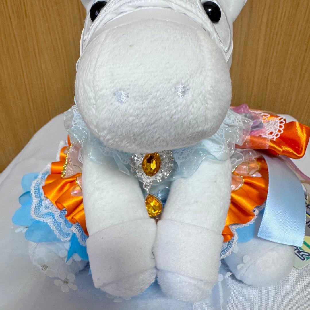 ハンドメイド アイドルホースの ぬいぐるみ ドレス風 青