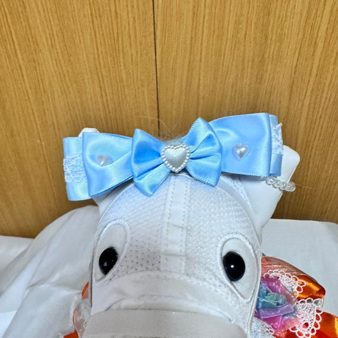 ハンドメイド アイドルホースの ぬいぐるみ ドレス風 青