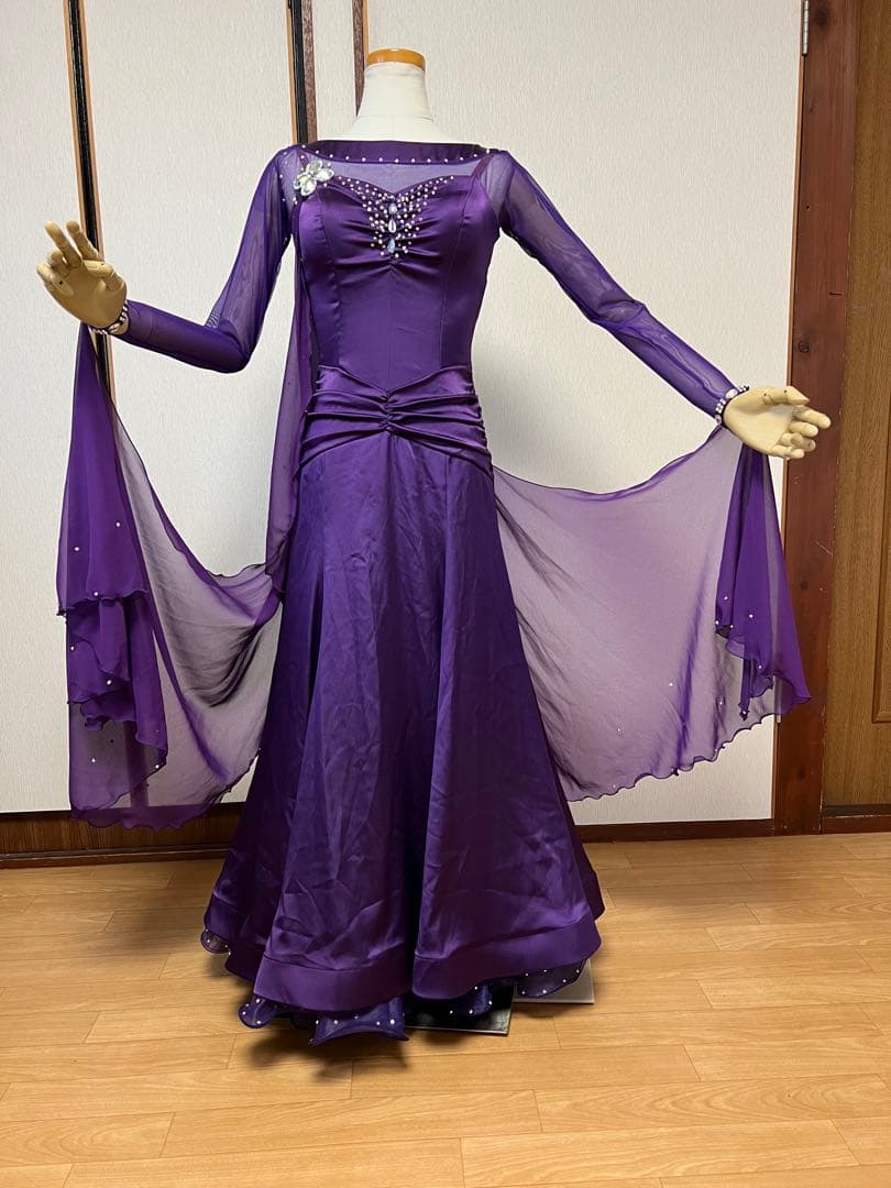 Chacott 社交ダンス ドレス デモ 競技 パーティーS 紫