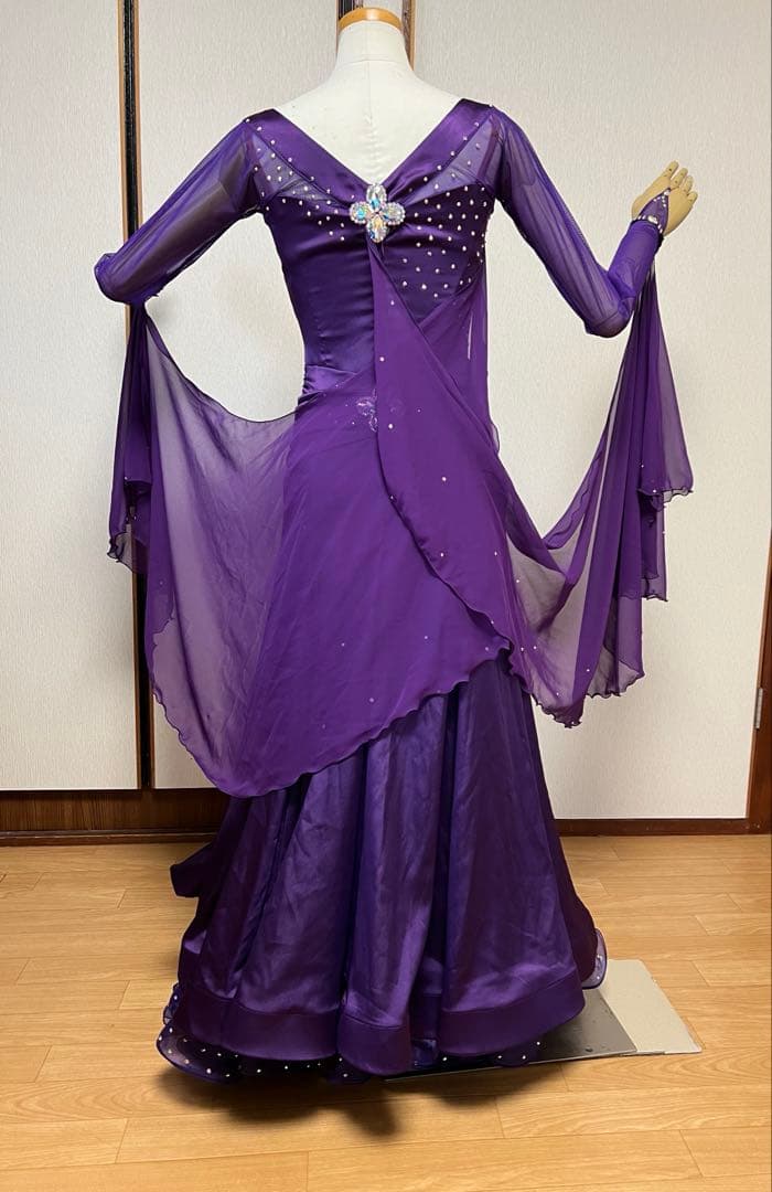 Chacott 社交ダンス ドレス デモ 競技 パーティーS 紫