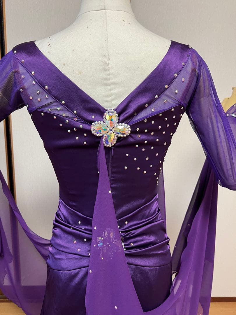 Chacott 社交ダンス ドレス デモ 競技 パーティーS 紫