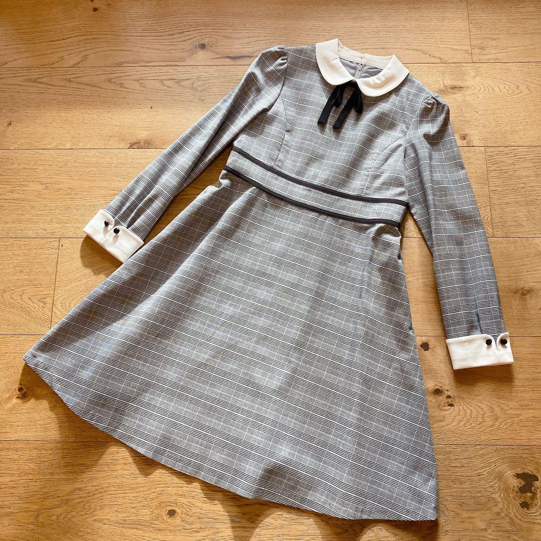 新品 組曲 ワンピース 140-150 フォーマル レトロチェック