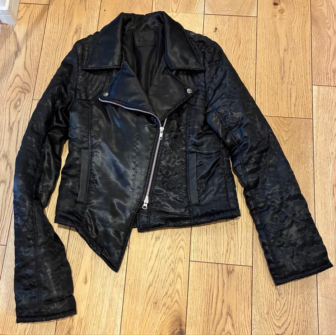 整*理様 h.ANARCHY変形黒ライダースダウンジャケット