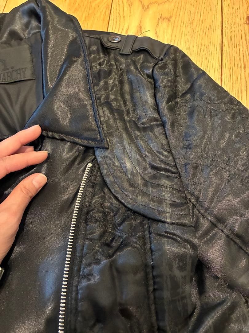 整*理様 h.ANARCHY変形黒ライダースダウンジャケット