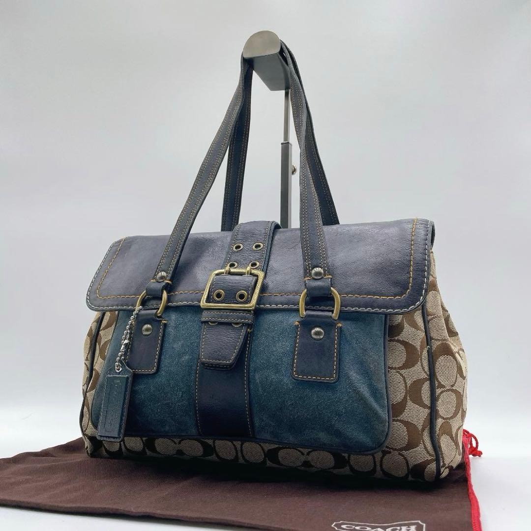 COACH スエード ソーホー シグネチャー トートバッグ　f462