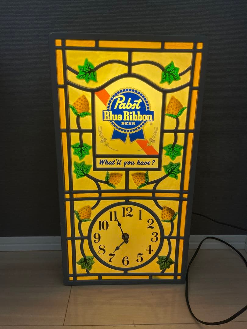 【１点もの】パブストブルーリボン　時計　ネオンライト　看板