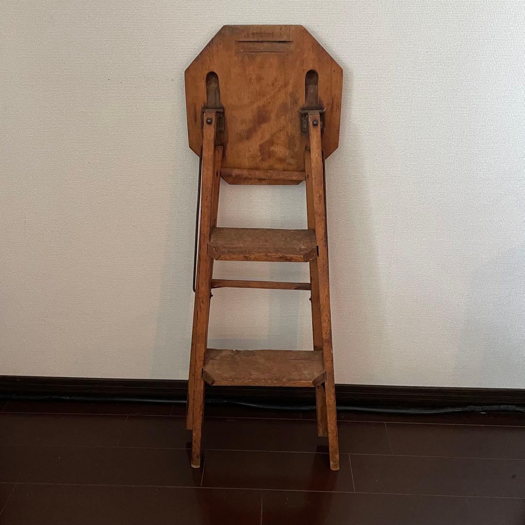 ヴィンテージ　脚立　ステップ　ラダー　木製　アンティーク