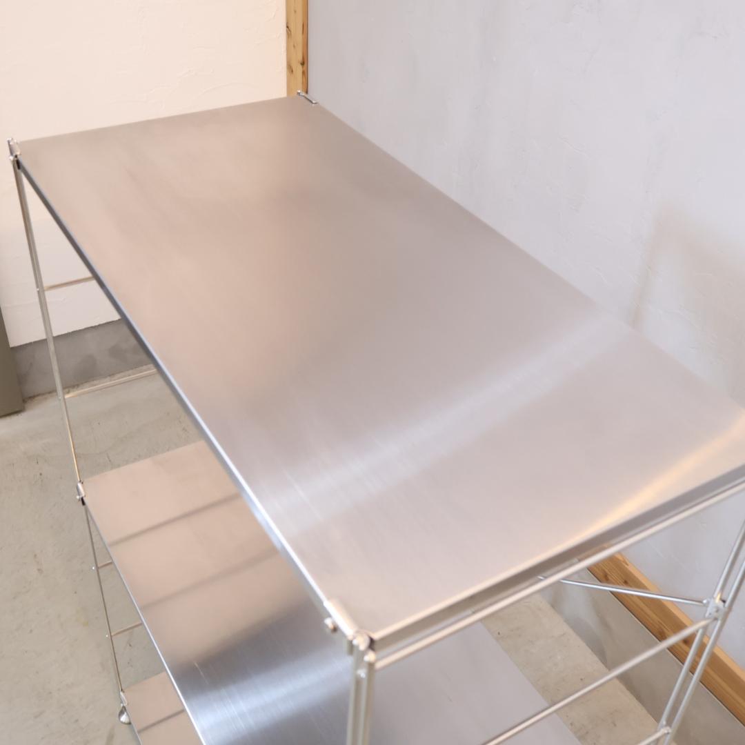 無印良品 MUJI ステンレス 3段ユニットシェルフ オープンラック 収納 棚