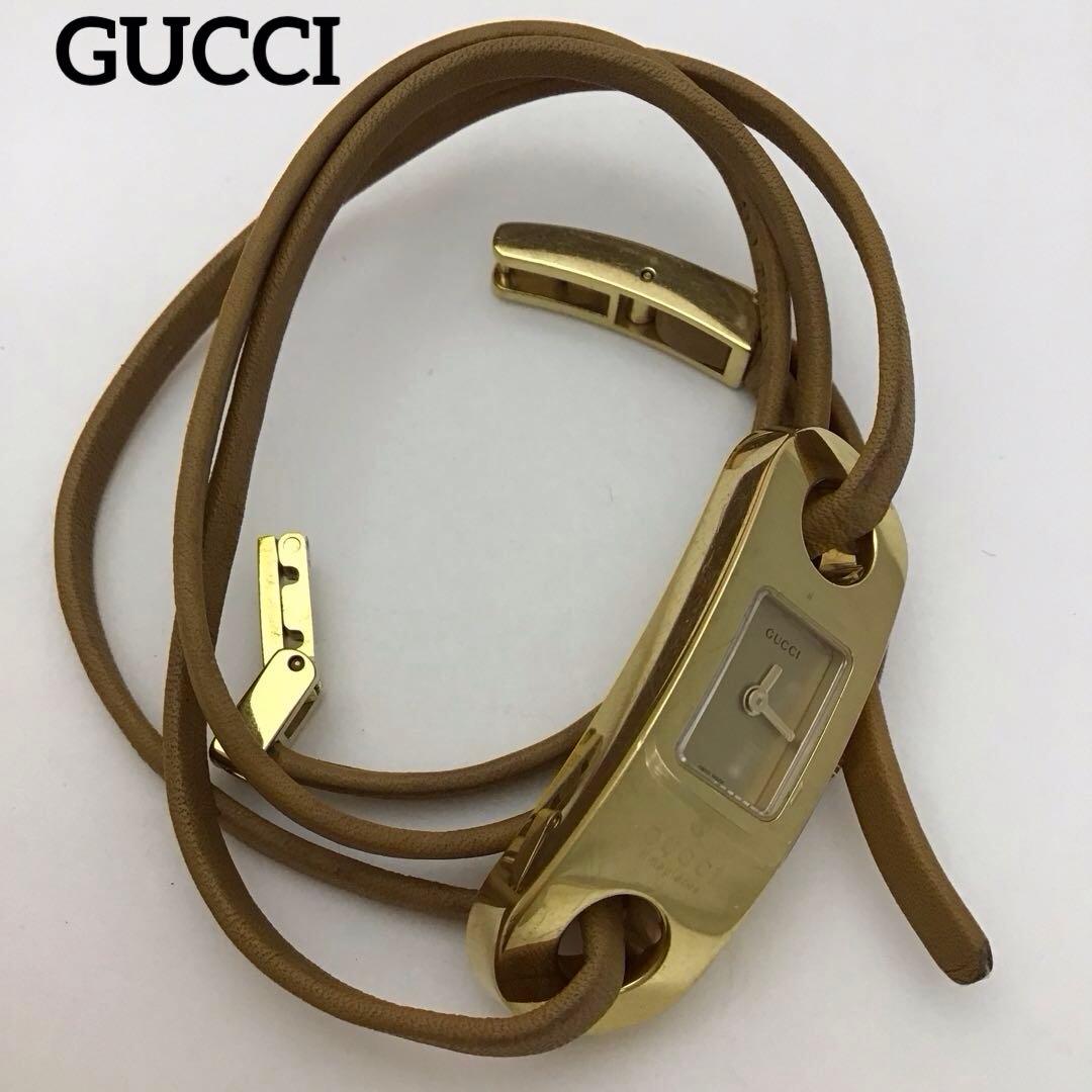 ❣️グッチGUCCI❣️ ゴールド アナログ腕巻きクォーツ腕時計 6100L