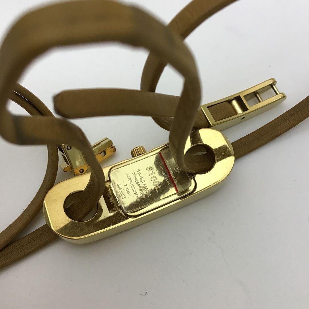 ❣️グッチGUCCI❣️ ゴールド アナログ腕巻きクォーツ腕時計 6100L