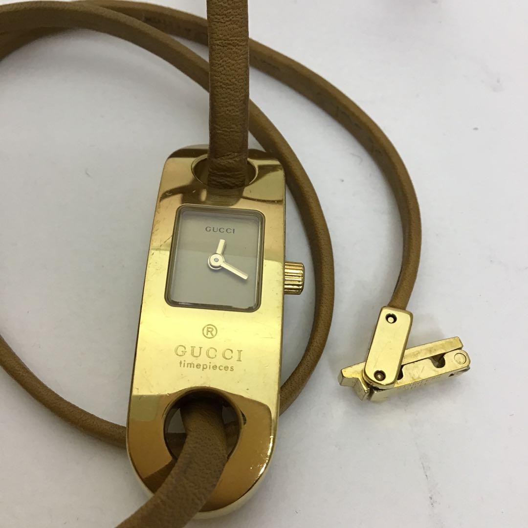 ❣️グッチGUCCI❣️ ゴールド アナログ腕巻きクォーツ腕時計 6100L
