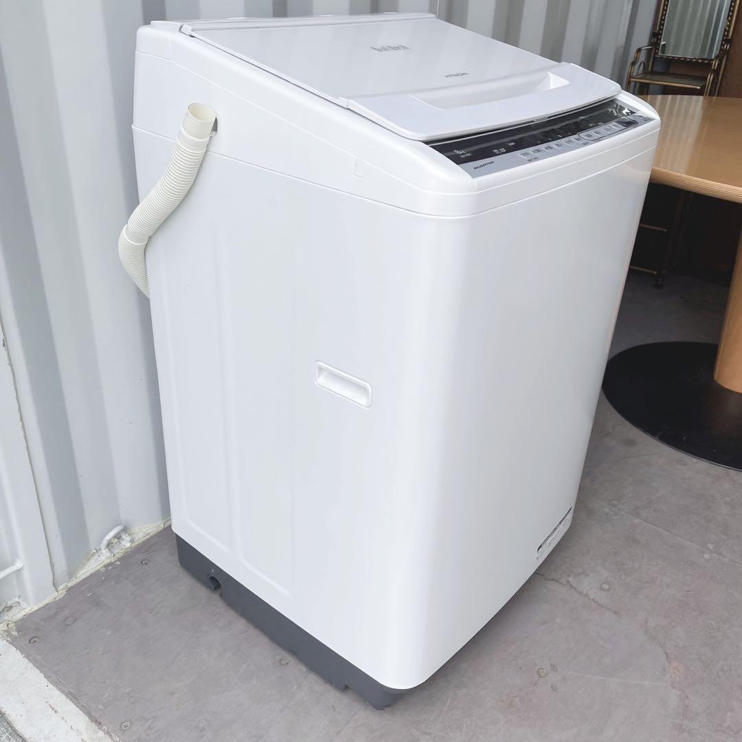 363取付無料！日立ビートウォッシュ 高性能おしゃれホワイト8kg洗濯機