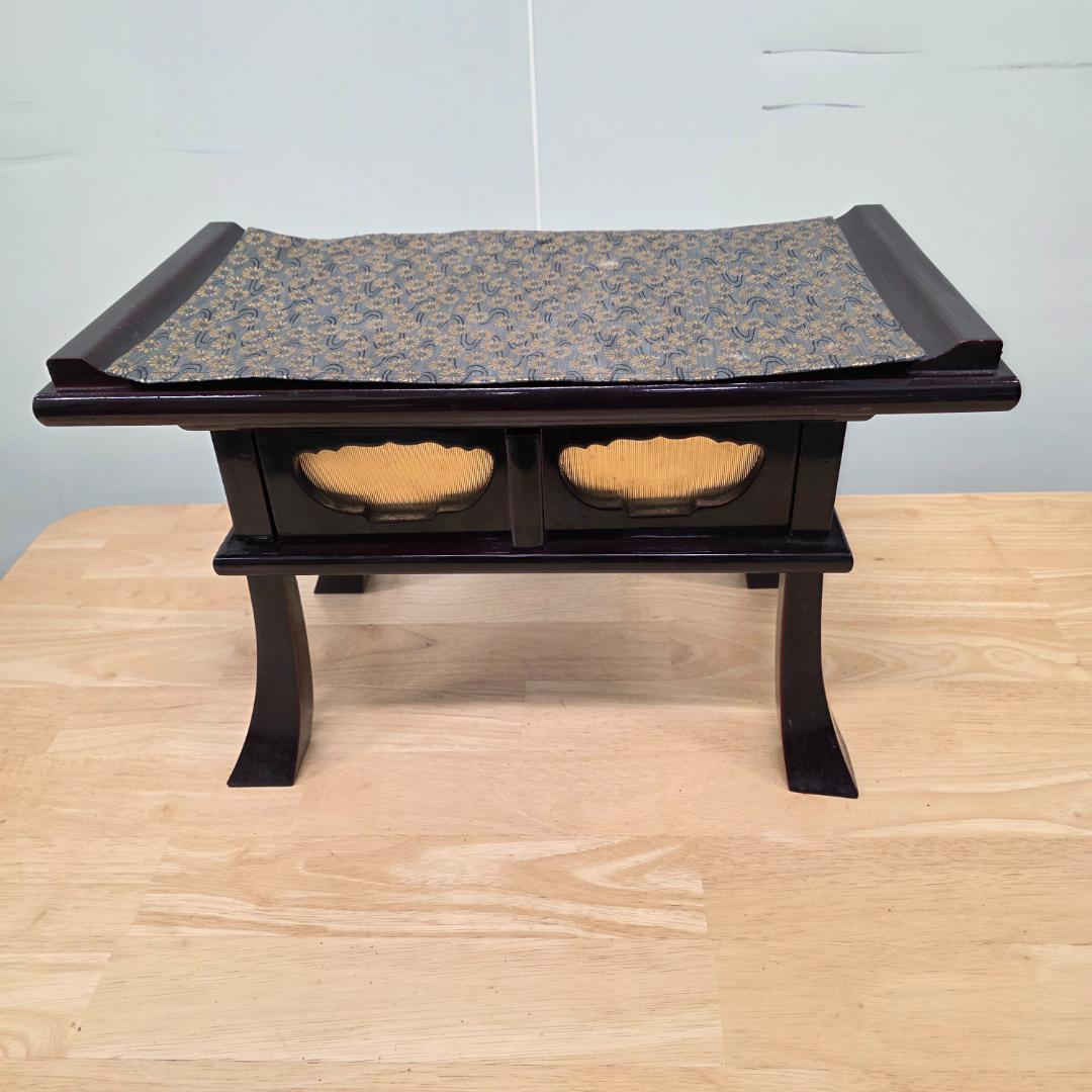 引き出し付き黒座卓 経机 お供え机 16号 仏壇用机 仏壇前机 仏壇前台