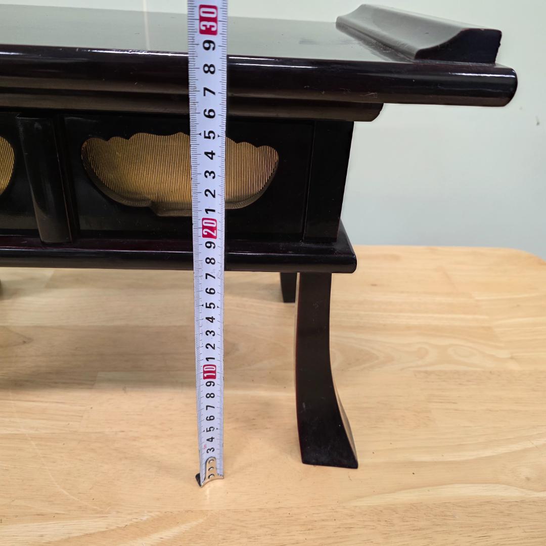 引き出し付き黒座卓 経机 お供え机 16号 仏壇用机 仏壇前机 仏壇前台