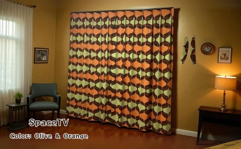 レトロ ミッドセンチュリー 昭和 モダン ドレープカーテン retro