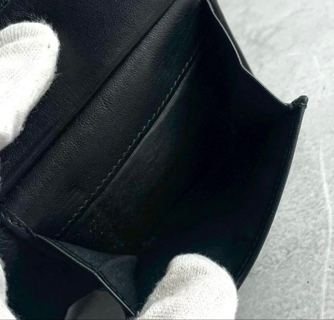 【極美品】 ディオールオム 二つ折り財布 オブリークジャガード ネイビー