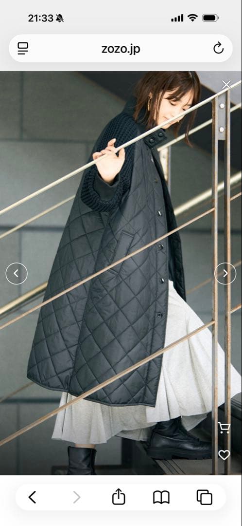 ☆新品☆Herencia ベージュ キルティングXニットスリーブ ロングコート