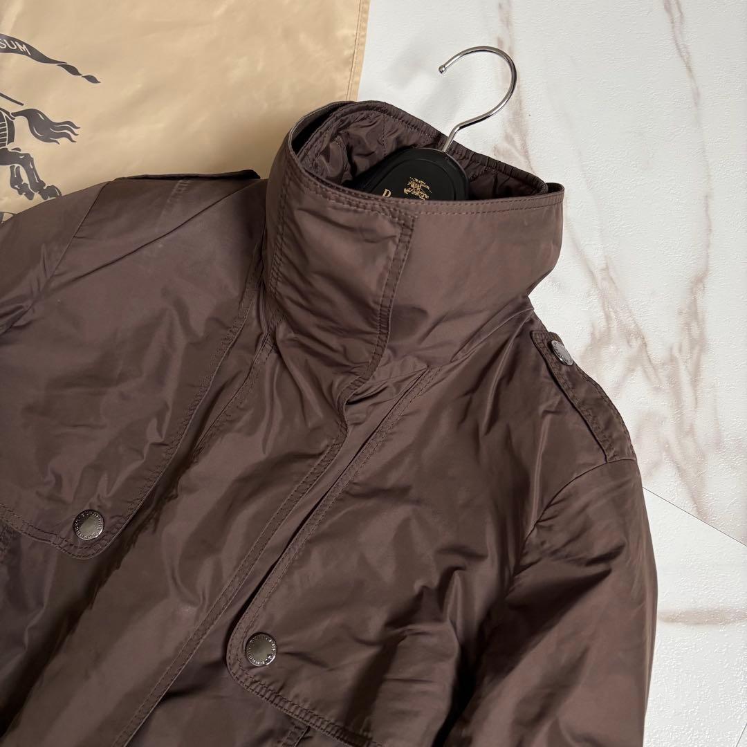 美品◆バーバリーロンドン キルティングライナー ベルト付 ロングコート L