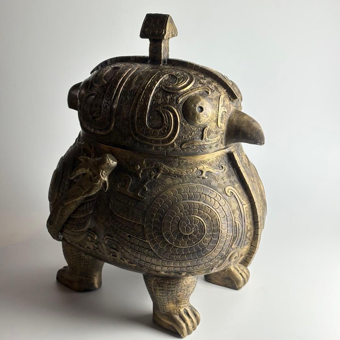 青銅 饕餮 鴟鶚尊 梟ゆう 中国美術 青銅器 中国