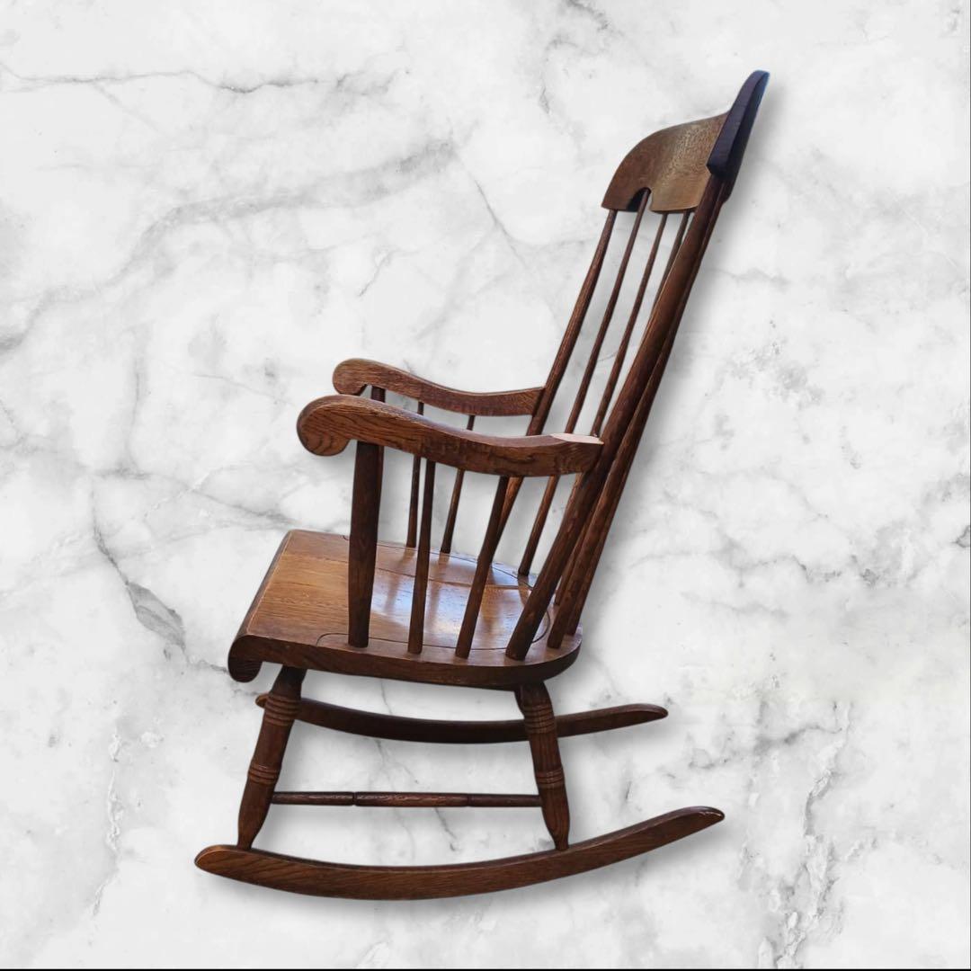 ①キツツキマーク 飛騨産業 ロッキングチェア 木製椅子