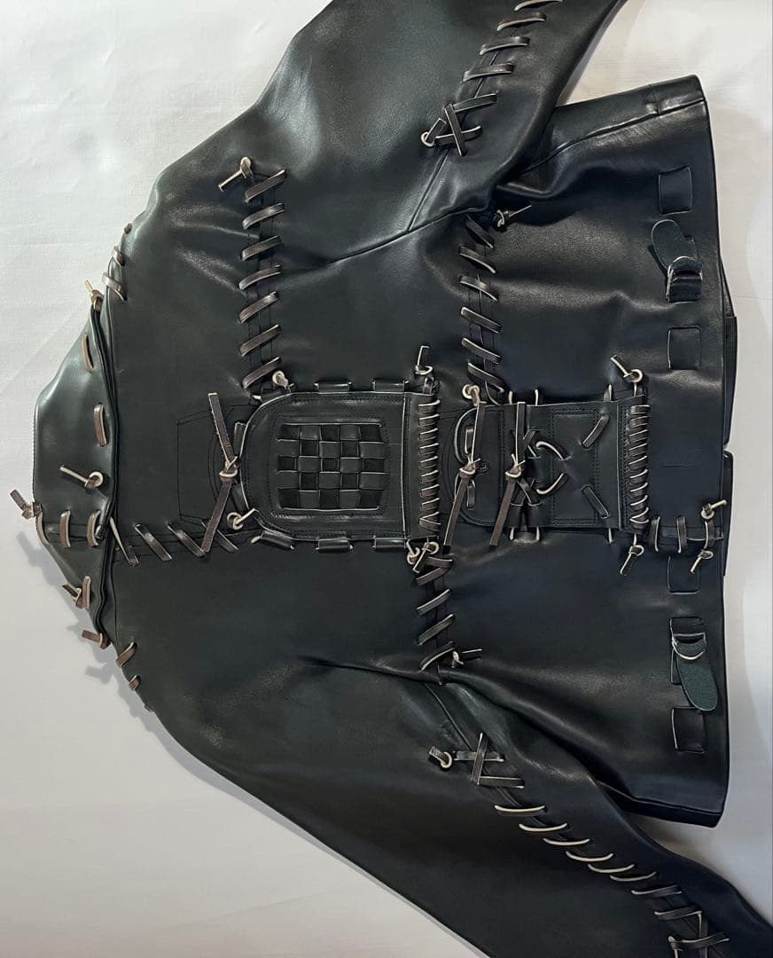 希少 コムデギャルソン 丸襟 パンクバレリーナ期 レザージャケット ブルゾンM