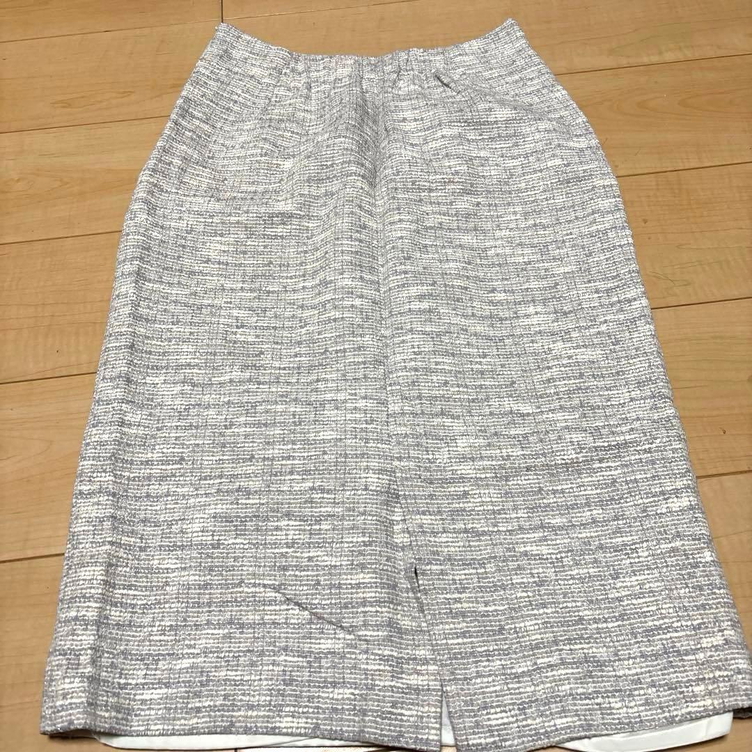 ツイードペプラムプルオーバー　スカート セットアップ　M