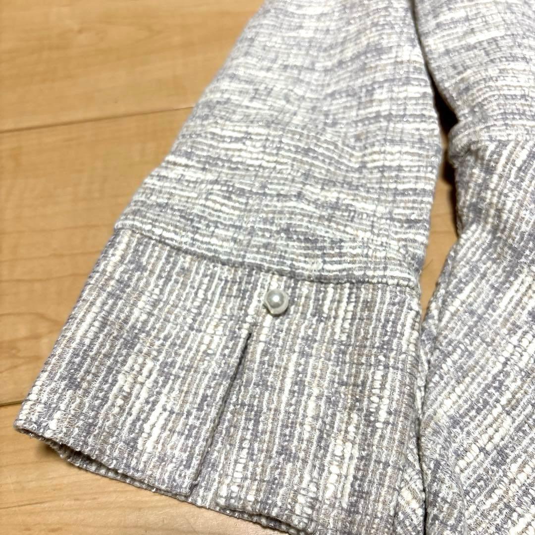 ツイードペプラムプルオーバー　スカート セットアップ　M