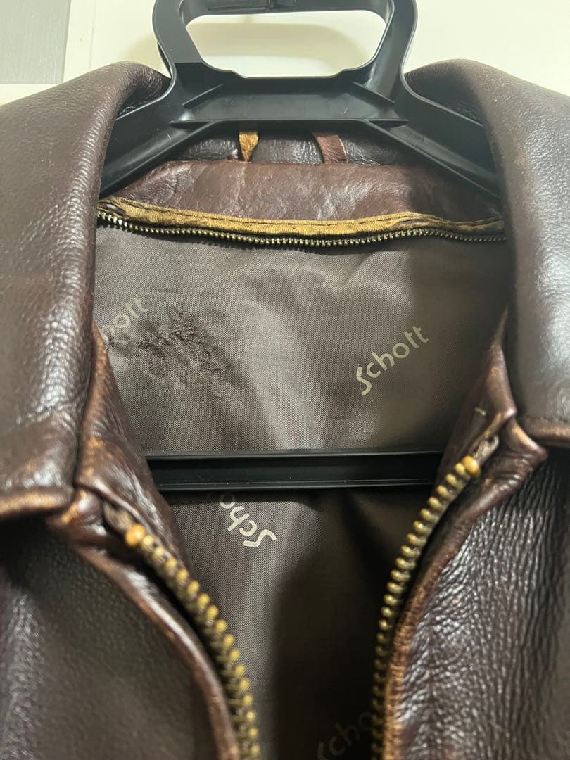 Schott 642 レザージャケット ブラウン サイズ:38 古着