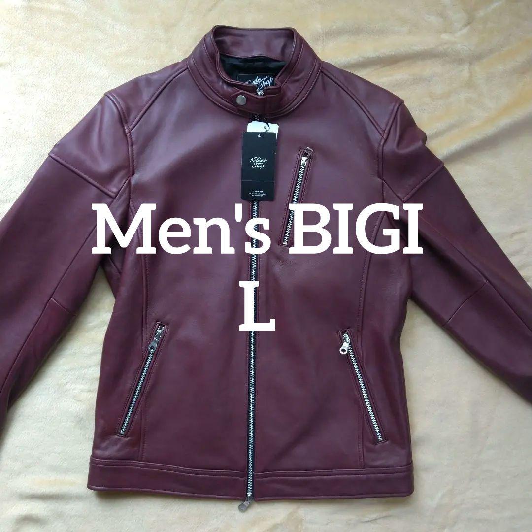 新品 タグ付き メンズビギ ライダース 革ジャン L 羊革 アメカジ