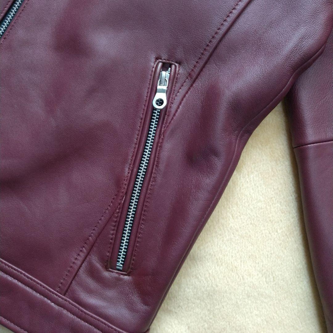 新品 タグ付き メンズビギ ライダース 革ジャン L 羊革 アメカジ