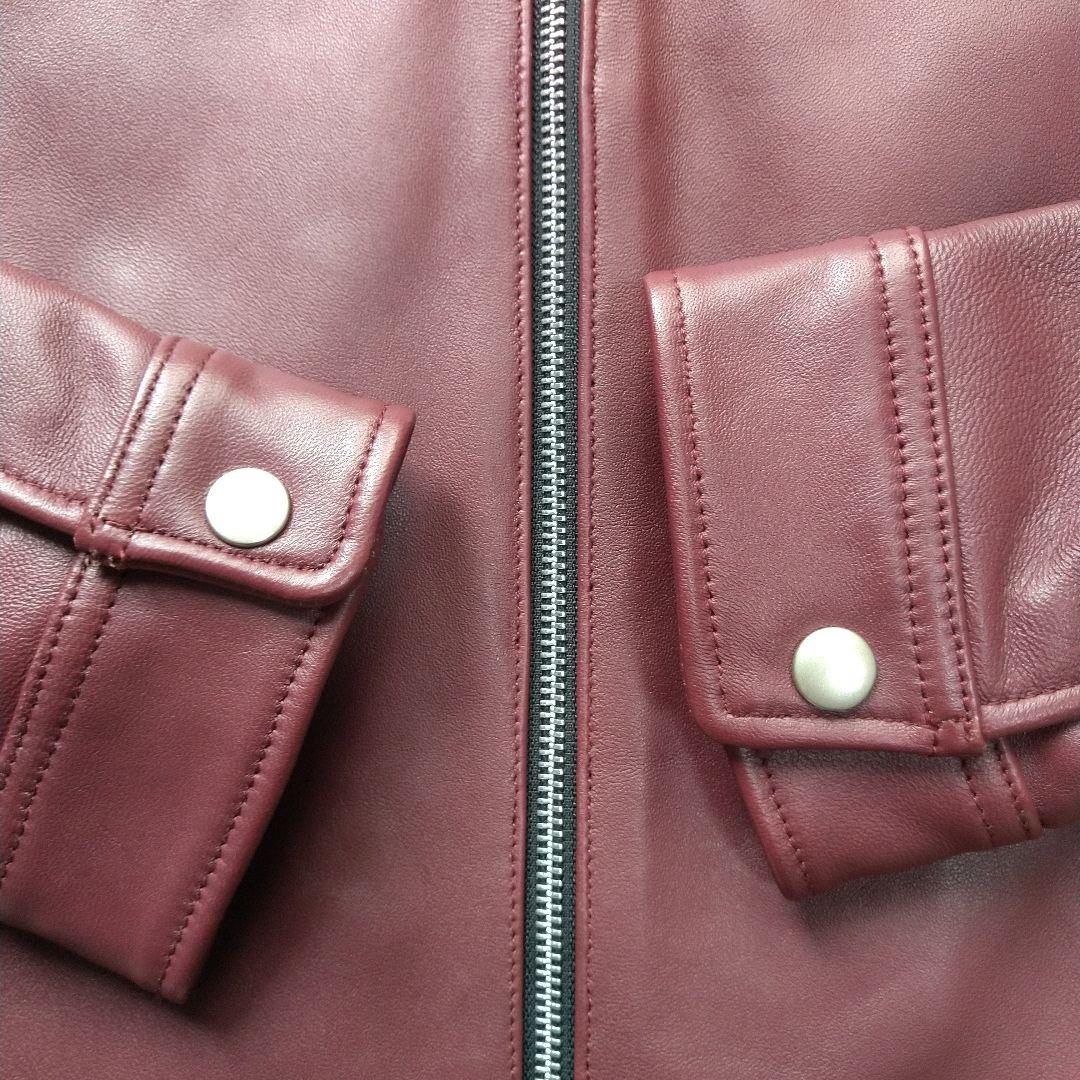 新品 タグ付き メンズビギ ライダース 革ジャン L 羊革 アメカジ