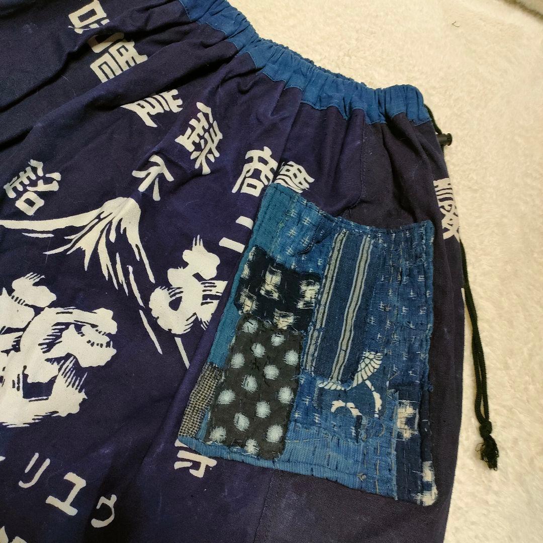 yuki様◎Nyaoko◎リメイク　昭和レトロ藍染め前掛けリメイク襤褸スカート