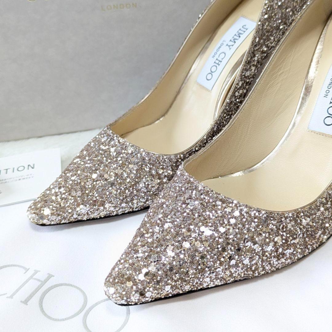 ✨美品✨ジミーチュウ ブライダルシューズ ピンク グリッター ROMY100